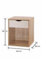 Alton 1 Drawer Nightstand in Sonoma oak and White by TAD - Price Crash Furniture