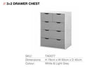 Alton 5 Drawer Chest of Drawers in Grey and White by TAD - Price Crash Furniture
