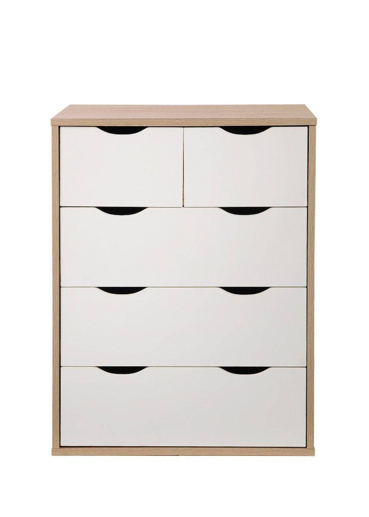 Alton 5 Drawer Chest of Drawers in Sonoma oak and White by TAD - Price Crash Furniture