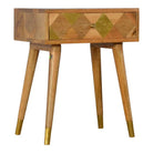 ArtHaus Collection Brass Inlay 1 Drawer Bedside - Price Crash Furniture