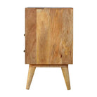 ArtHaus Collection Geometric Printed 2 Drawer Bedside With Open Slot - Price Crash Furniture