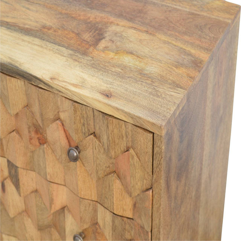 ArtHaus Collection Pineapple Carved 3 Drawer Cabinet - Price Crash Furniture
