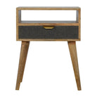 ArtHaus Collection Tweed Fabric Bedside Cabinet - Price Crash Furniture
