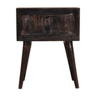 Ash Black Modern Solid Wood Bedside Table Unit - Price Crash Furniture
