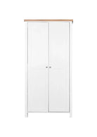 Astbury 2 Door Wardrobe in White & Oak Finish by TAD - Price Crash Furniture