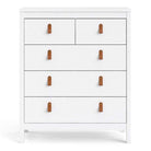 Barcelona Shaker Style (3+2) 5 Drawer Chest of Drawers in White - Price Crash Furniture