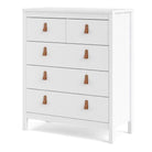 Barcelona Shaker Style (3+2) 5 Drawer Chest of Drawers in White - Price Crash Furniture