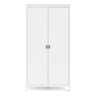 Barcelona Wardrobe with 2 Doors in White - Price Crash Furniture
