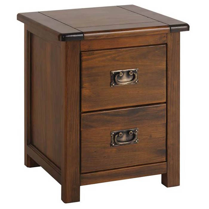 Boston Wooden 2 Drawer Bedside - Price Crash Furniture