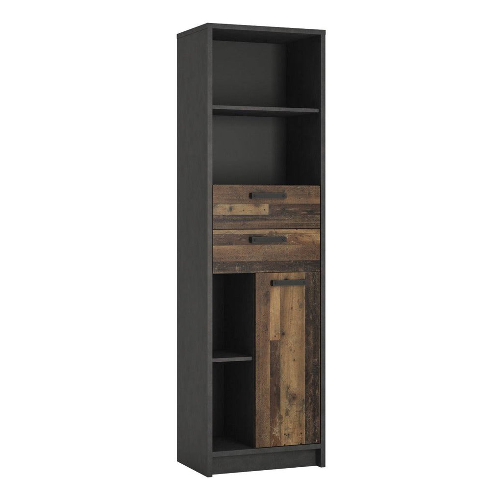 Brooklyn Storage Bookcase in Walnut and Grey - Price Crash Furniture