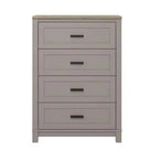 Carver 4 Drawer Chest Of Drawers in Grey and Weathered Oak by Dorel - Price Crash Furniture