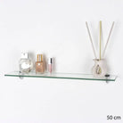 Clear Glass 500x100mm Wall Shelf Kit by Core - Price Crash Furniture