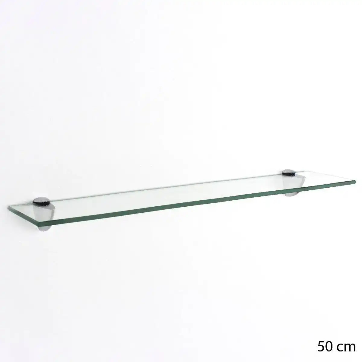 Clear Glass 500x100mm Wall Shelf Kit by Core - Price Crash Furniture