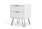 Core Products Augusta 2 Drawer Bedside Cabinet in White - Price Crash Furniture