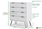 Core Products Augusta 4 Drawer Chest of Drawers in Grey - Price Crash Furniture