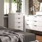 Core Products Augusta 4 Drawer Narrow Chest of Drawers in White - Price Crash Furniture