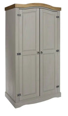 Core Products Corona Grey Washed 2 Door Wardrobe - Price Crash Furniture