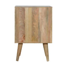 Diamond Carved White 1 Door Bedside Table in Solid Mango Wood - Price Crash Furniture