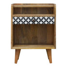 District Diamond Patterned Bedside Cabinet with 3 Shelves and 1 Drawer - Price Crash Furniture