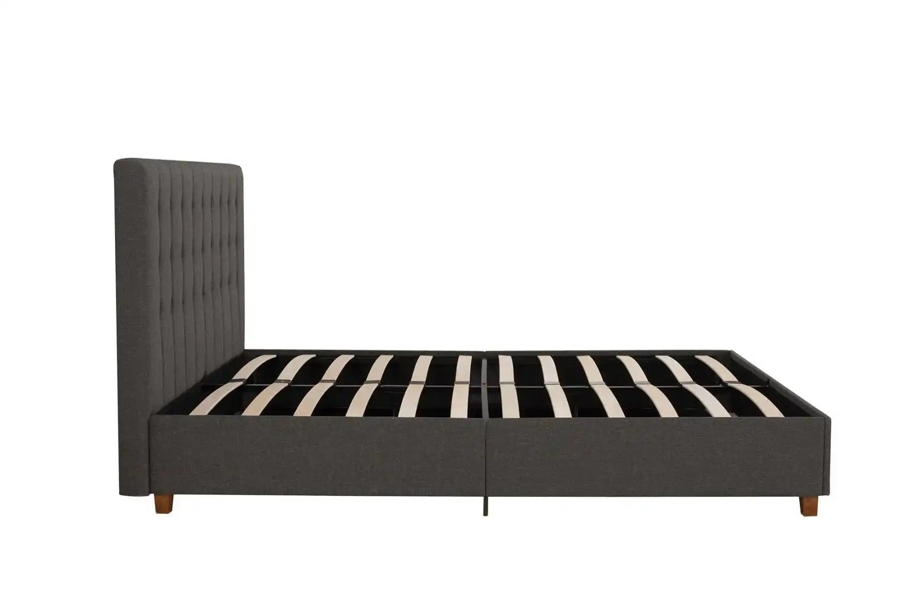 Emily Upholstered King Size Bed in Grey by Dorel - Price Crash Furniture