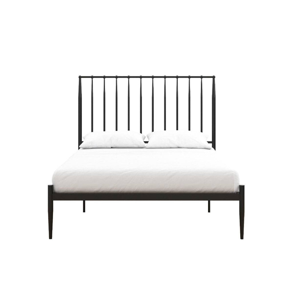 Giulia Modern Metal Double Bed in Black by Dorel - Price Crash Furniture