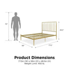 Giulia Modern Metal Double Bed in Gold by Dorel - Price Crash Furniture