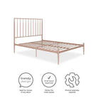 Giulia Modern Metal King Size Bed in Pink by Dorel - Price Crash Furniture