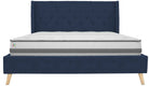 Her Majesty Linen Double Bed - in Blue by Dorel - Price Crash Furniture