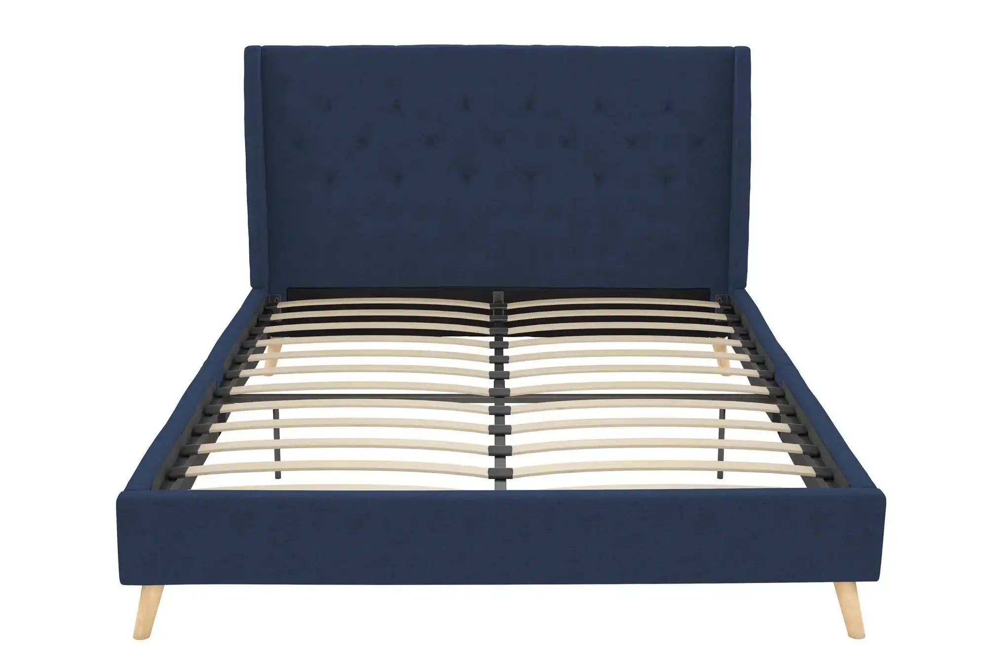 Her Majesty Linen King Size Bed - in Blue by Dorel - Price Crash Furniture