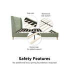 Her Majesty Linen King Size Bed - in Green by Dorel - Price Crash Furniture