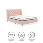 Her Majesty Linen King Size Bed - in Pink by Dorel - Price Crash Furniture