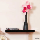 Hudson Gloss Black 90cm Floating Shelf Kit by Core - Price Crash Furniture