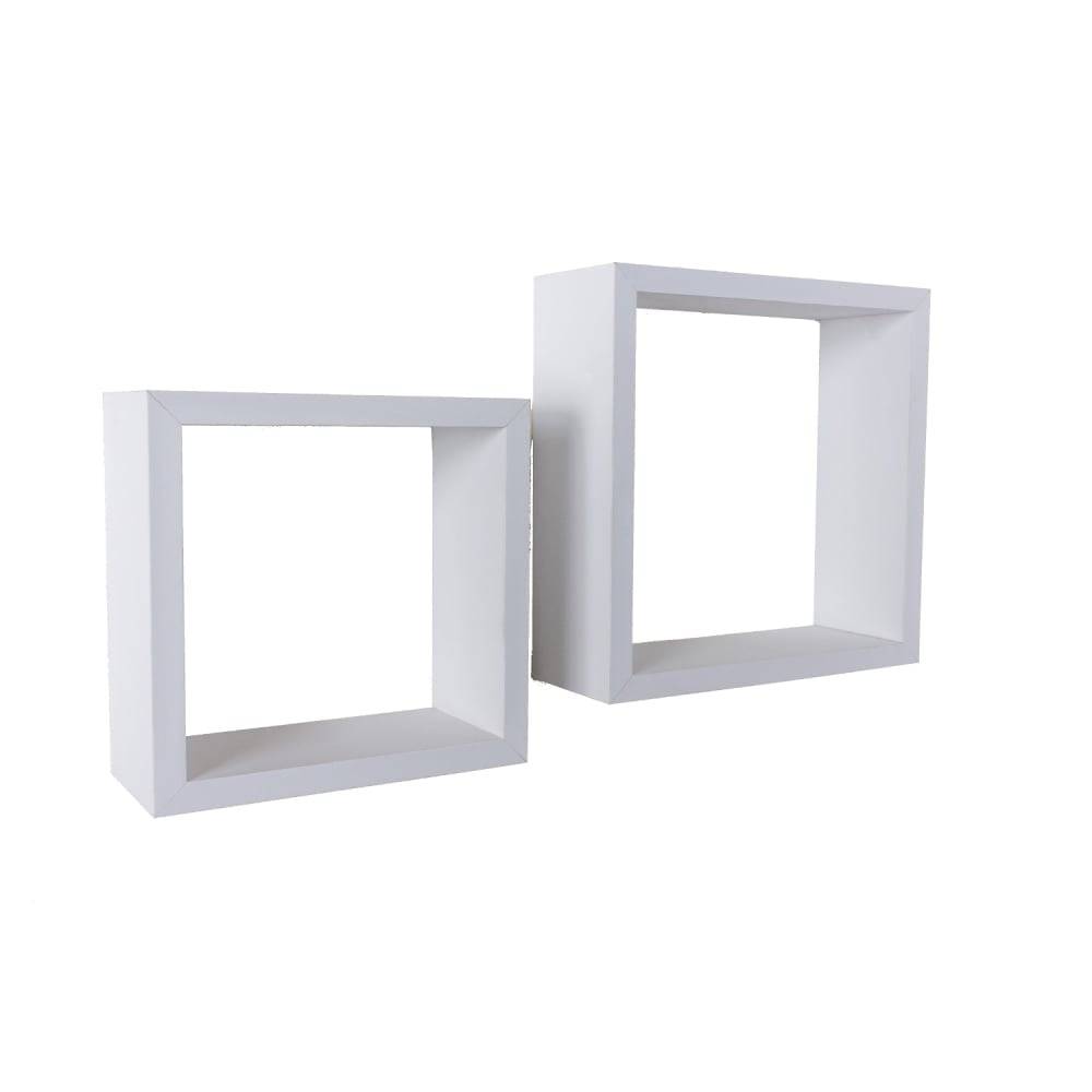 Hudson White Set Of 2 Cube Shelves by Core - Price Crash Furniture