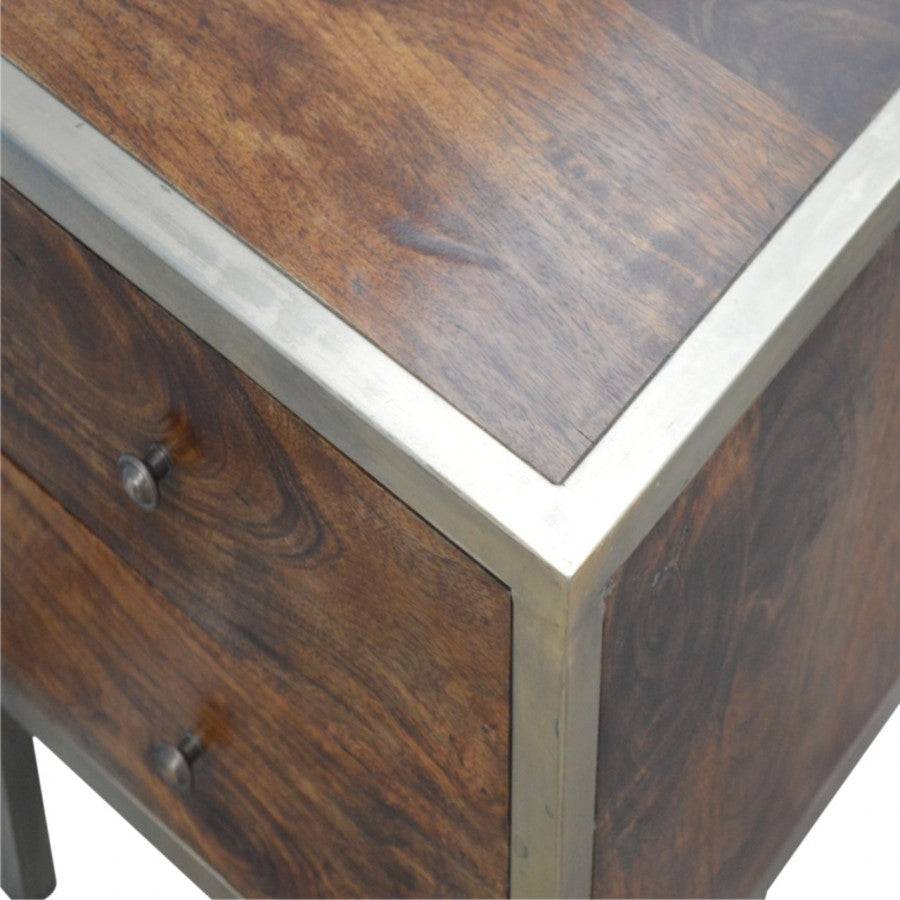 Iron Frame 2 Drawer Bedside Table - Price Crash Furniture