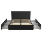 Kelly Linen King Size Bed with 4 Drawer Storage - in Dark Grey by Dorel - Price Crash Furniture