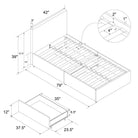 Kelly Linen Single Bed with 2 Drawer Storage - in Dark Grey by Dorel - Price Crash Furniture