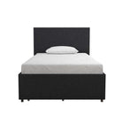 Kelly Linen Single Bed with 2 Drawer Storage - in Dark Grey by Dorel - Price Crash Furniture