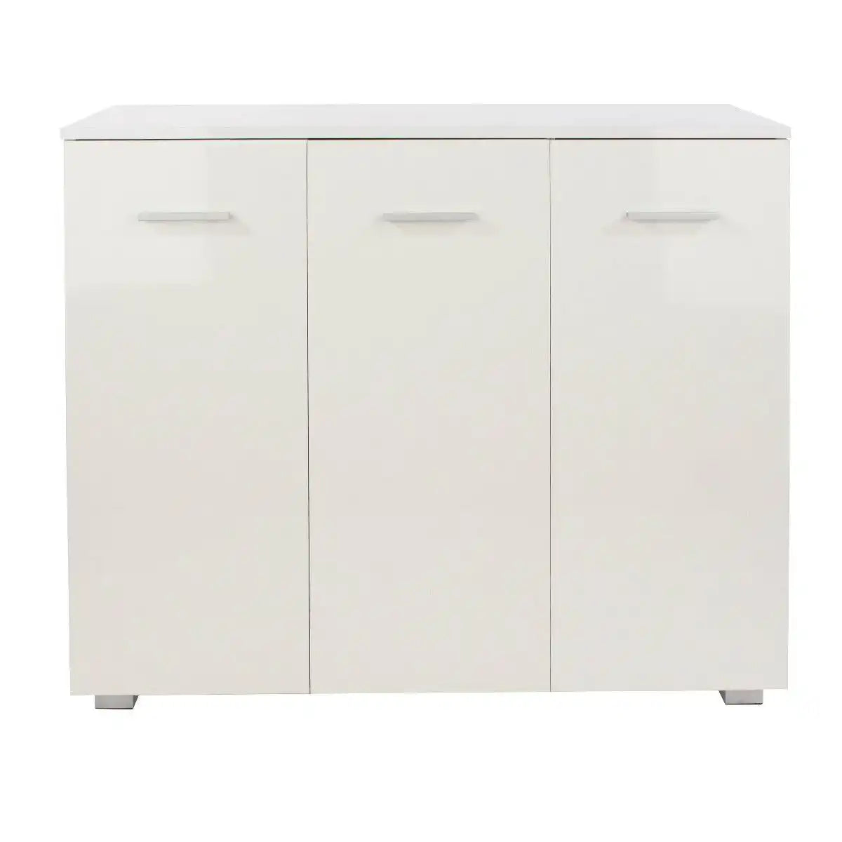 Lido - White high gloss 3 door compact sideboard - Price Crash Furniture