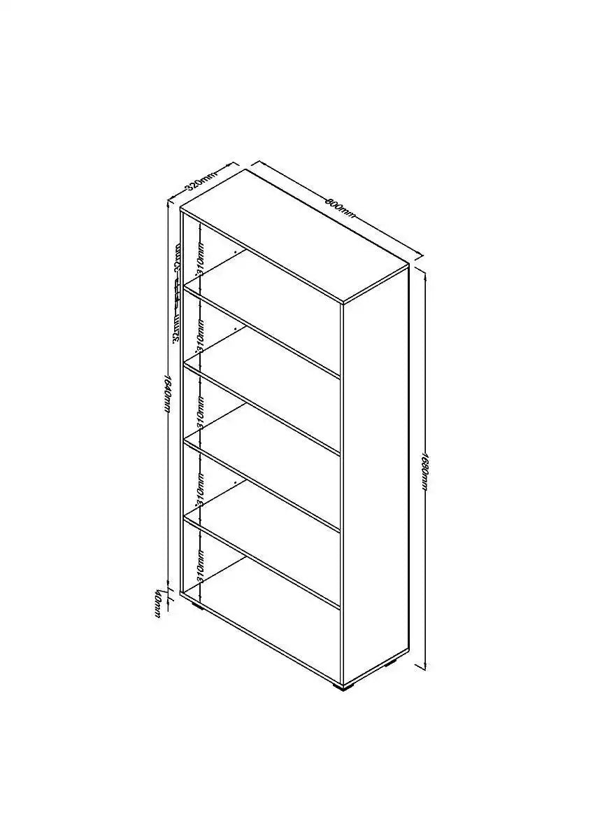 Lido - White high gloss tall bookcase - Price Crash Furniture