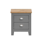 Lisbon 2 drawer bedside table / lamp table by TAD in Grey - Price Crash Furniture