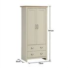 Lisbon 2 Piece Bedroom Set: 2 door wardrobe + 1 drawer bedside table - Price Crash Furniture