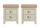 Lisbon 2 Piece Set - 2x Two Drawer Bedside Tables / Lamp Tables - Price Crash Furniture