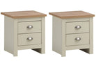Lisbon 2 Piece Set - 2x Two Drawer Bedside Tables / Lamp Tables - Price Crash Furniture