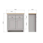 Lisbon 2 DOORS 2 DRAWER SIDEBOARD in grey - Price Crash Furniture