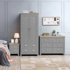 Lisbon 3 Piece Bedroom Set: 2 door wardrobe 7 drawer chest 2 drawer bedside - Price Crash Furniture