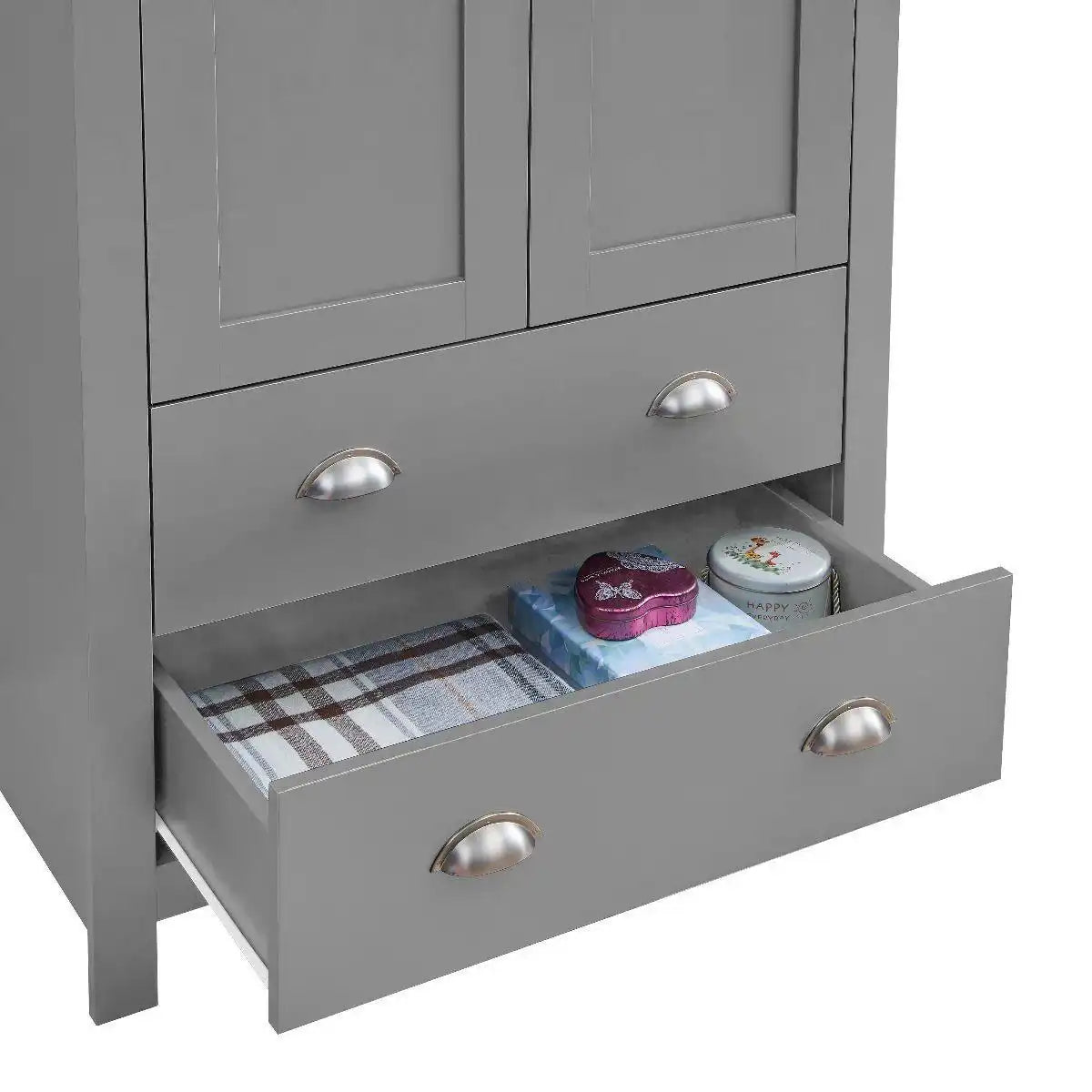 Lisbon 3 Piece Bedroom Set: 2 door wardrobe 7 drawer chest 2 drawer bedside - Price Crash Furniture