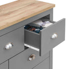 Lisbon Grey Set: 3 door wardrobe 7 drawer chest 1 drawer bedside - Price Crash Furniture