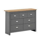 Lisbon Grey Set: 3 door wardrobe 7 drawer chest 1 drawer bedside - Price Crash Furniture