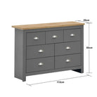 Lisbon Grey Set: 3 door wardrobe 7 drawer chest 1 drawer bedside - Price Crash Furniture
