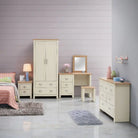 Lisbon 3 piece set: dressing table, stool, mirror by TAD - Price Crash Furniture